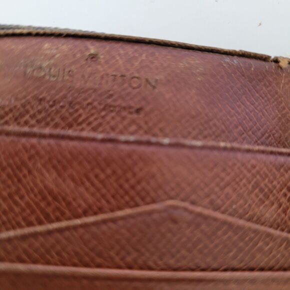 LOUIS VUITTON Vintage 80s Monogram Leather Wallet Brown Medium Trifold Elise - Picture 4 of 13